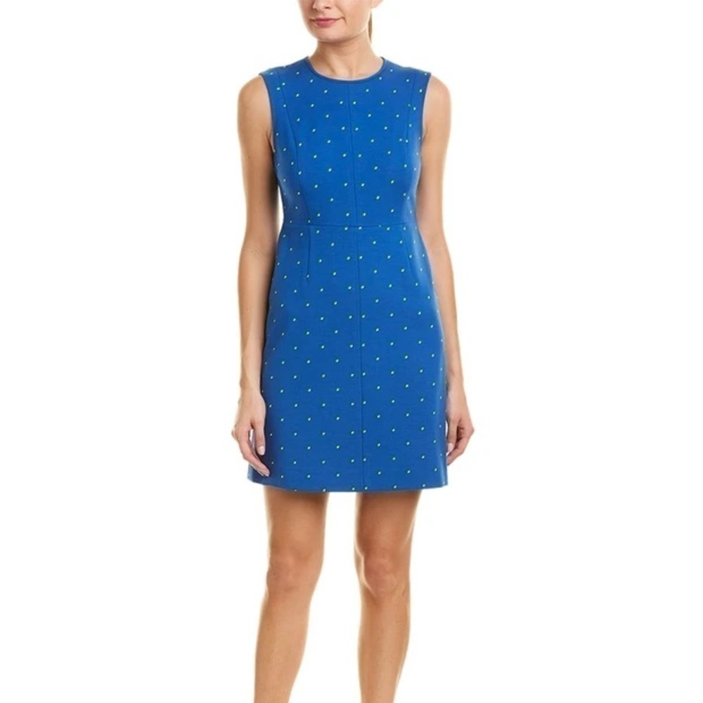NWT Diane Von Furstenberg MADYSON A line blue polka dot short sleeve dress